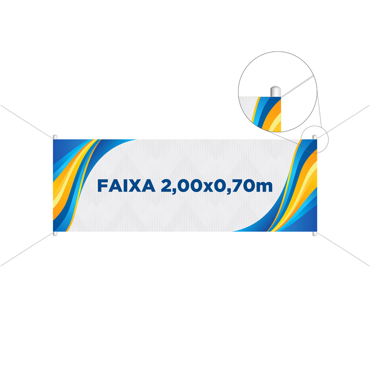 Faixa em lona 2,00x0,70m