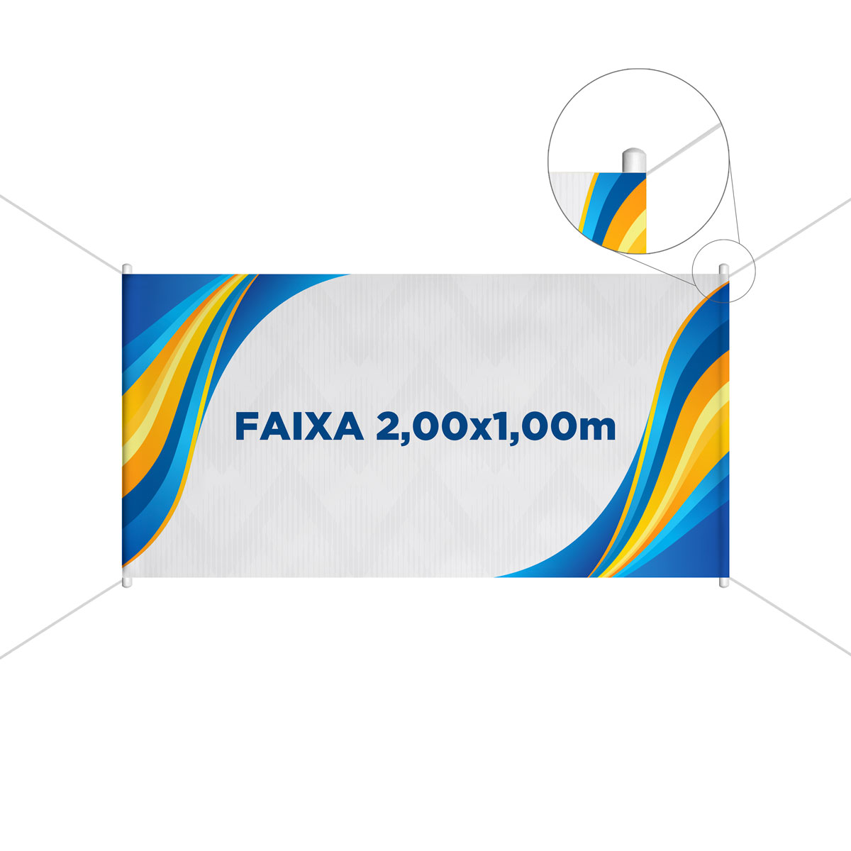 Faixa em lona 2,00x1,00m