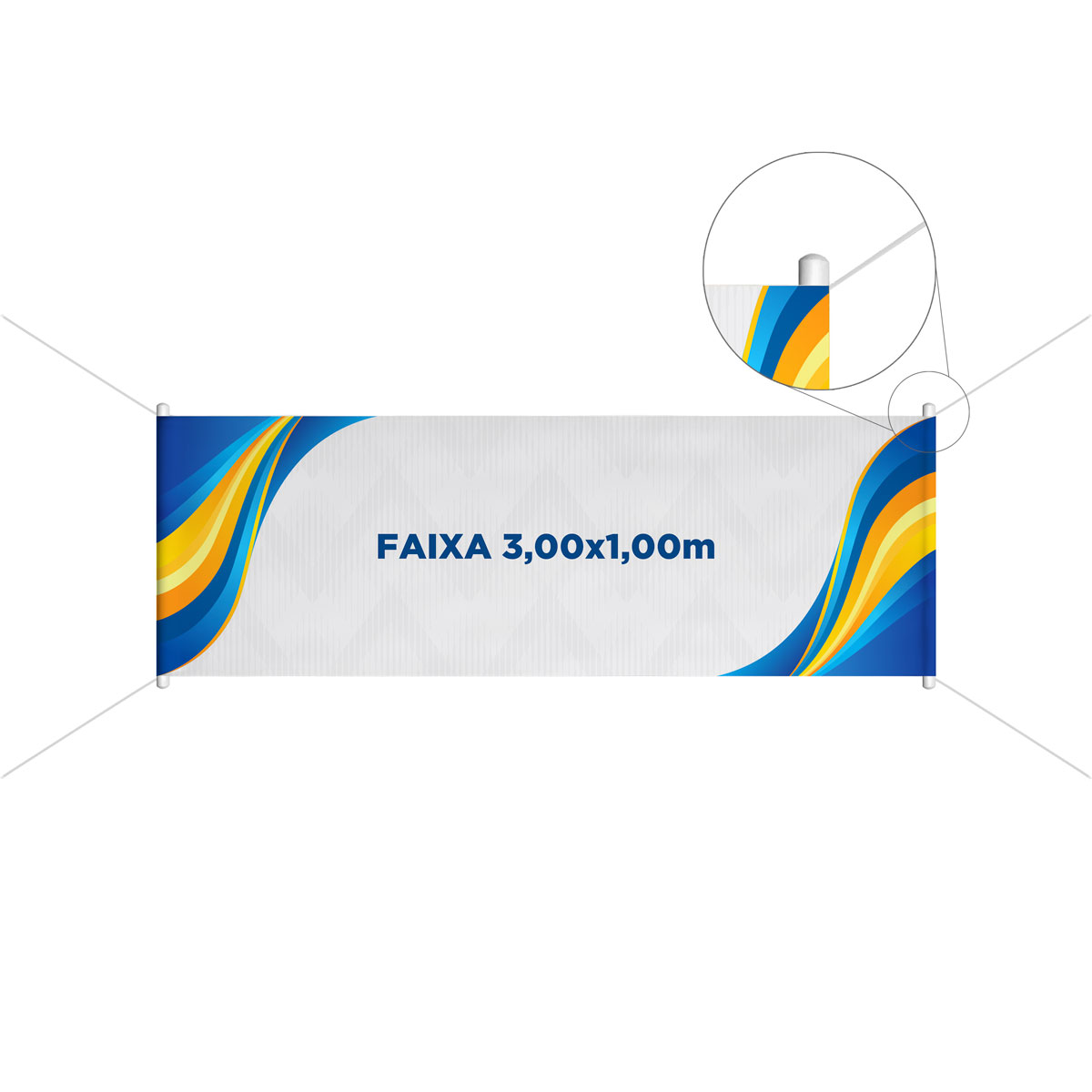Faixa em lona 3,00x1,00m