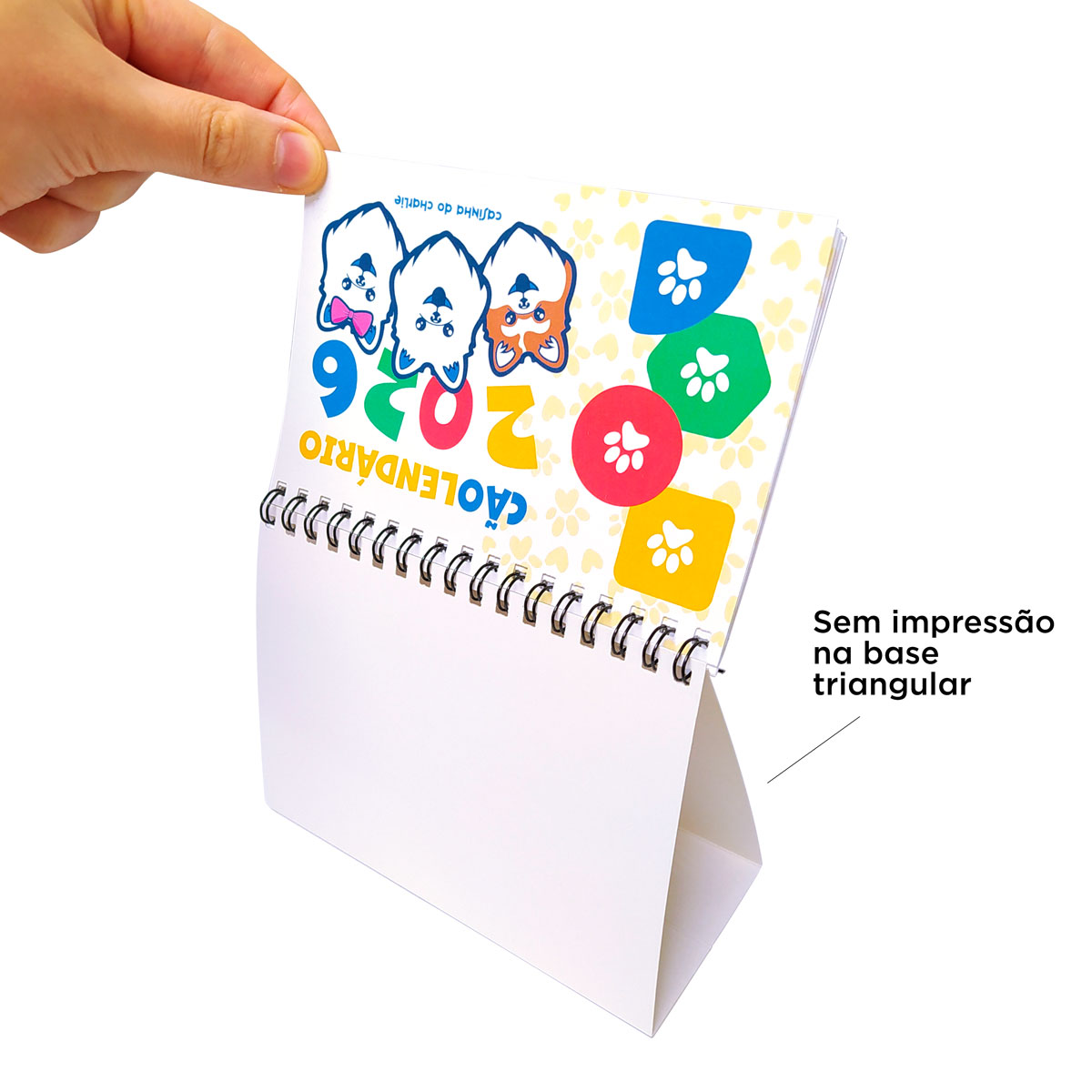 Calendário de mesa sem impressão na base 4X4 couchê 170g