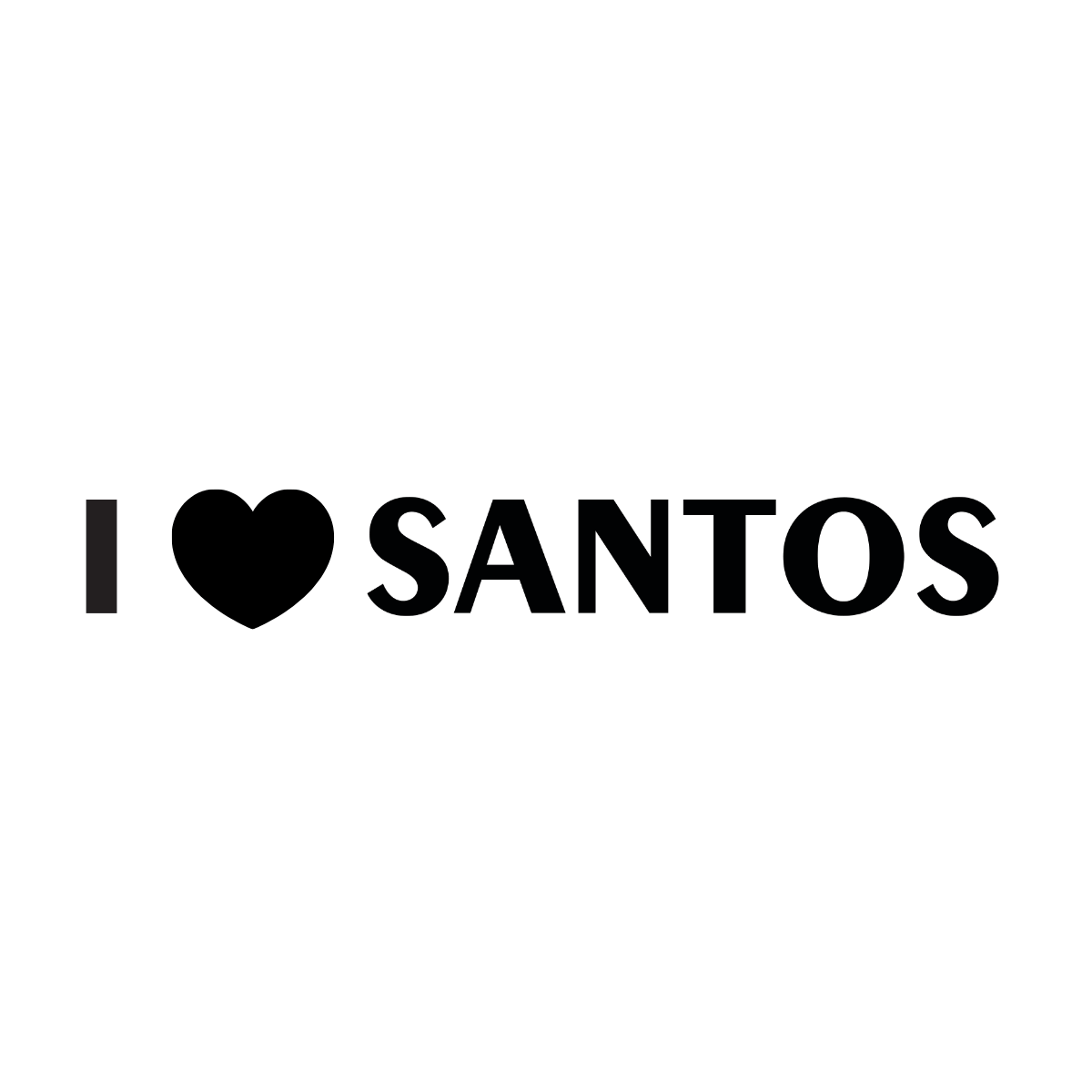 Adesivo Para Carro Eu Amo Santos