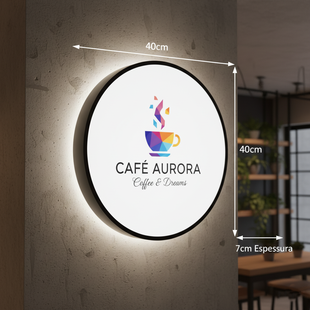 Luminoso Redondo Externo 40cm 1 face