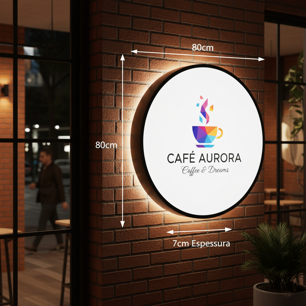 Luminoso Redondo Externo 80cm 1 face