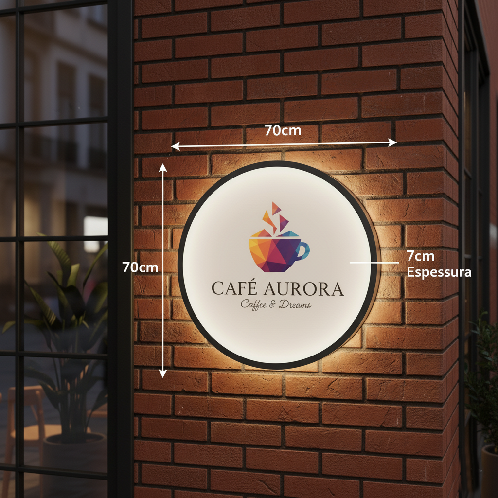 Luminoso Redondo Externo 70cm 1 face