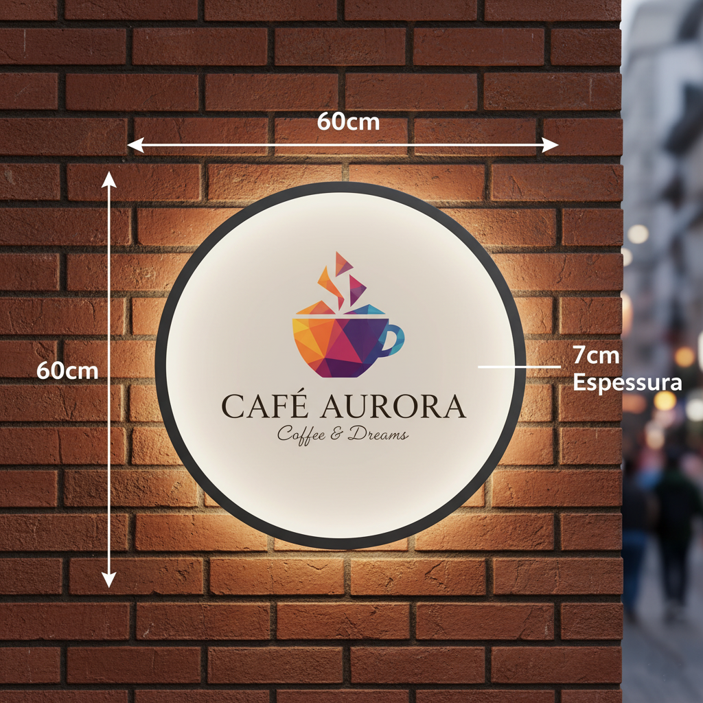 Luminoso Redondo Interno 60cm 1 face