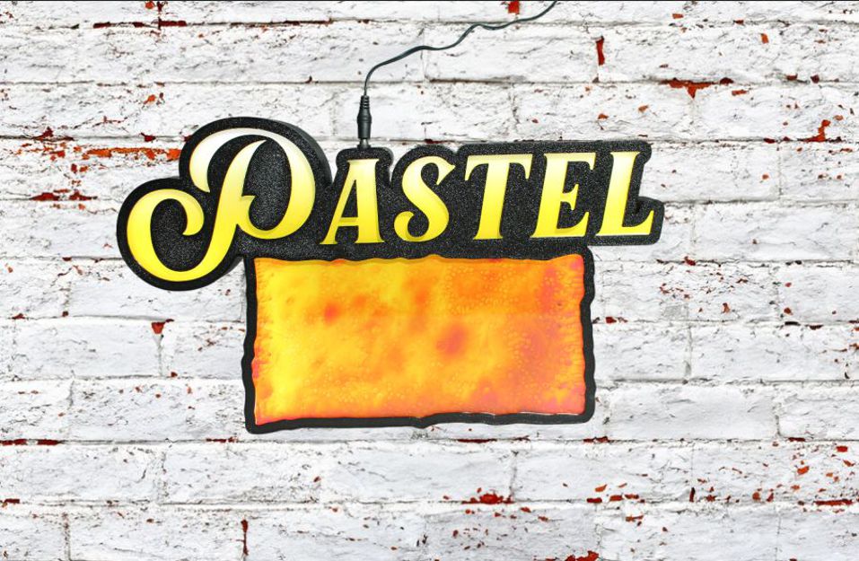 Luminoso Led Pastel Decoração Pastelaria Placa Letreiro Iluminado