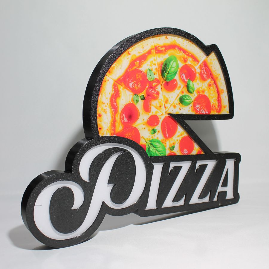 Luminoso Led Pizza Decoração Pizzaria Placa Letreiro Iluminado