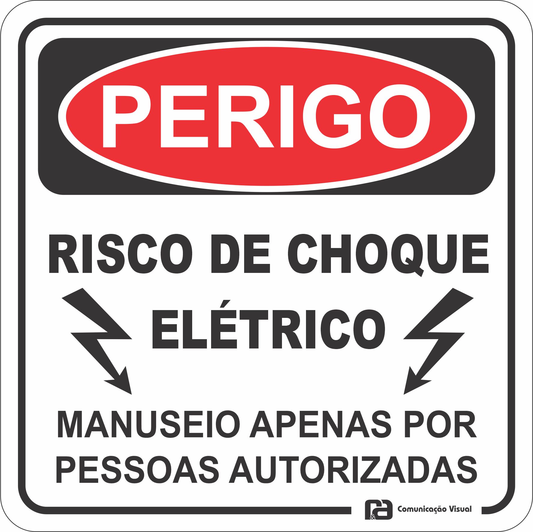 Kit 20 Adesivo Perigo Alta Tensão - Risco Choque Elétrico