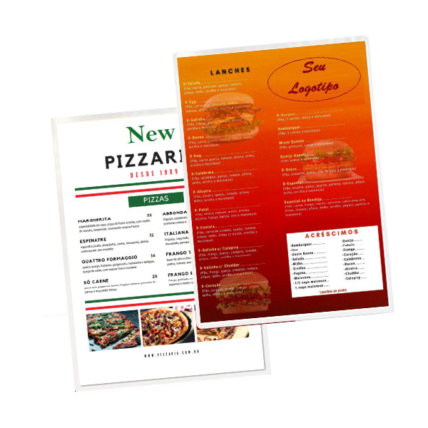 Cardápio Plastificado