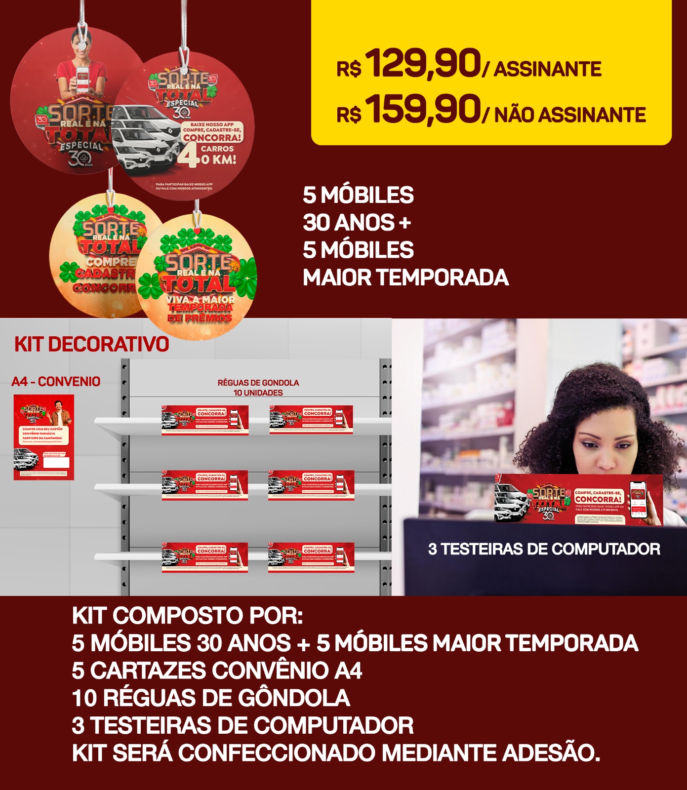 Kit Decorativo Sorte Real- 30 Anos- Assinantes