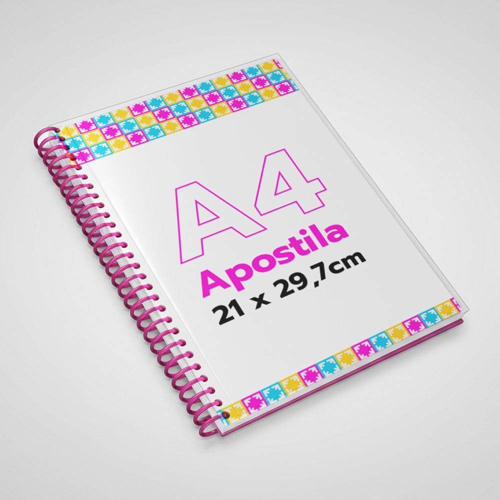 Apostila Espiral + Capa transparente - 4x0 Sulfite 75g