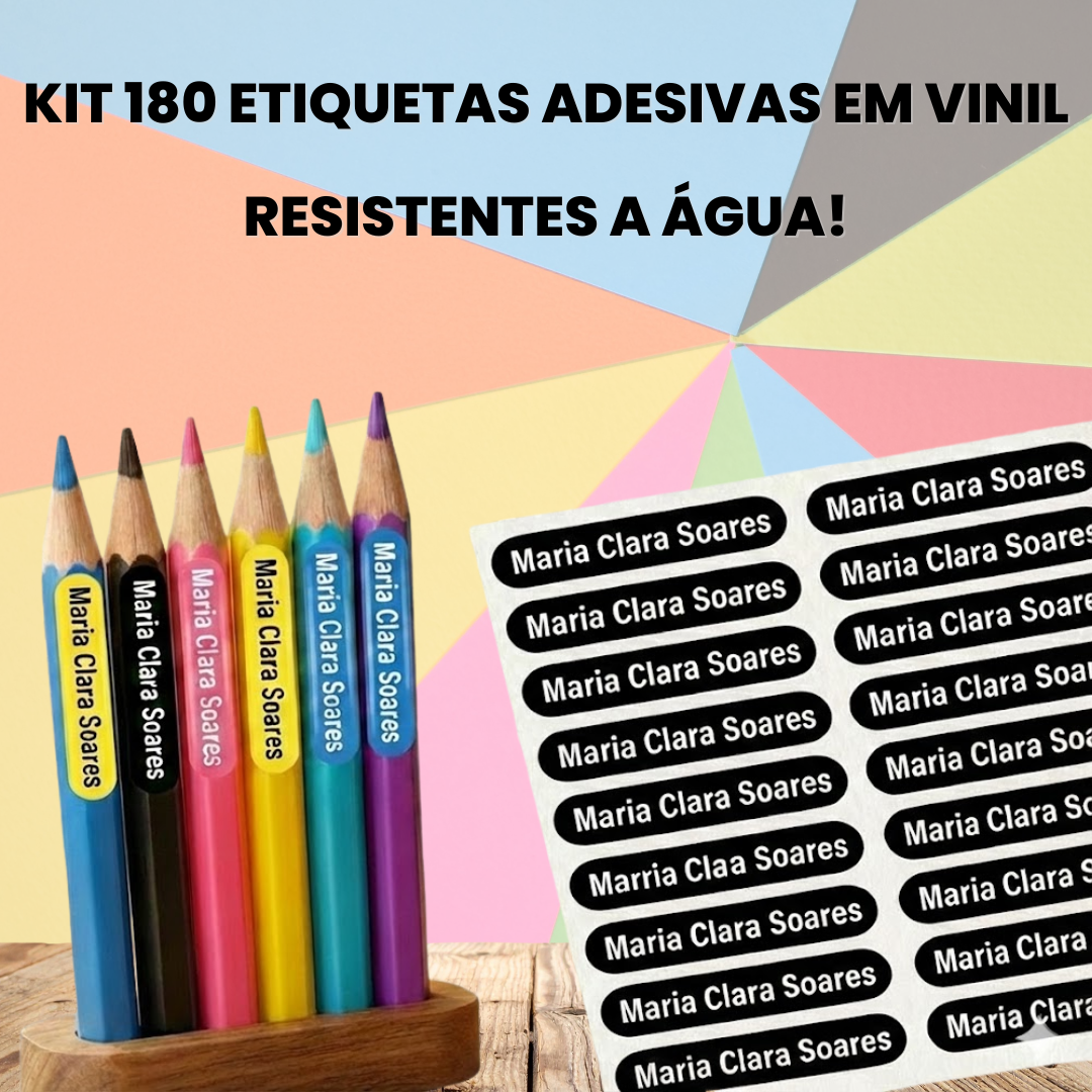 Etiquetas escolares para lápis