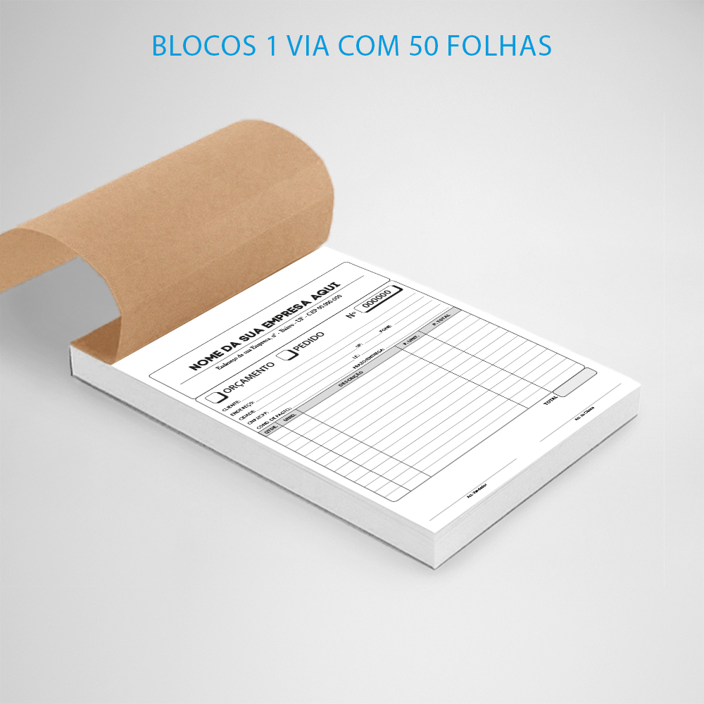 Bloco Talão de Pedido Orçamento