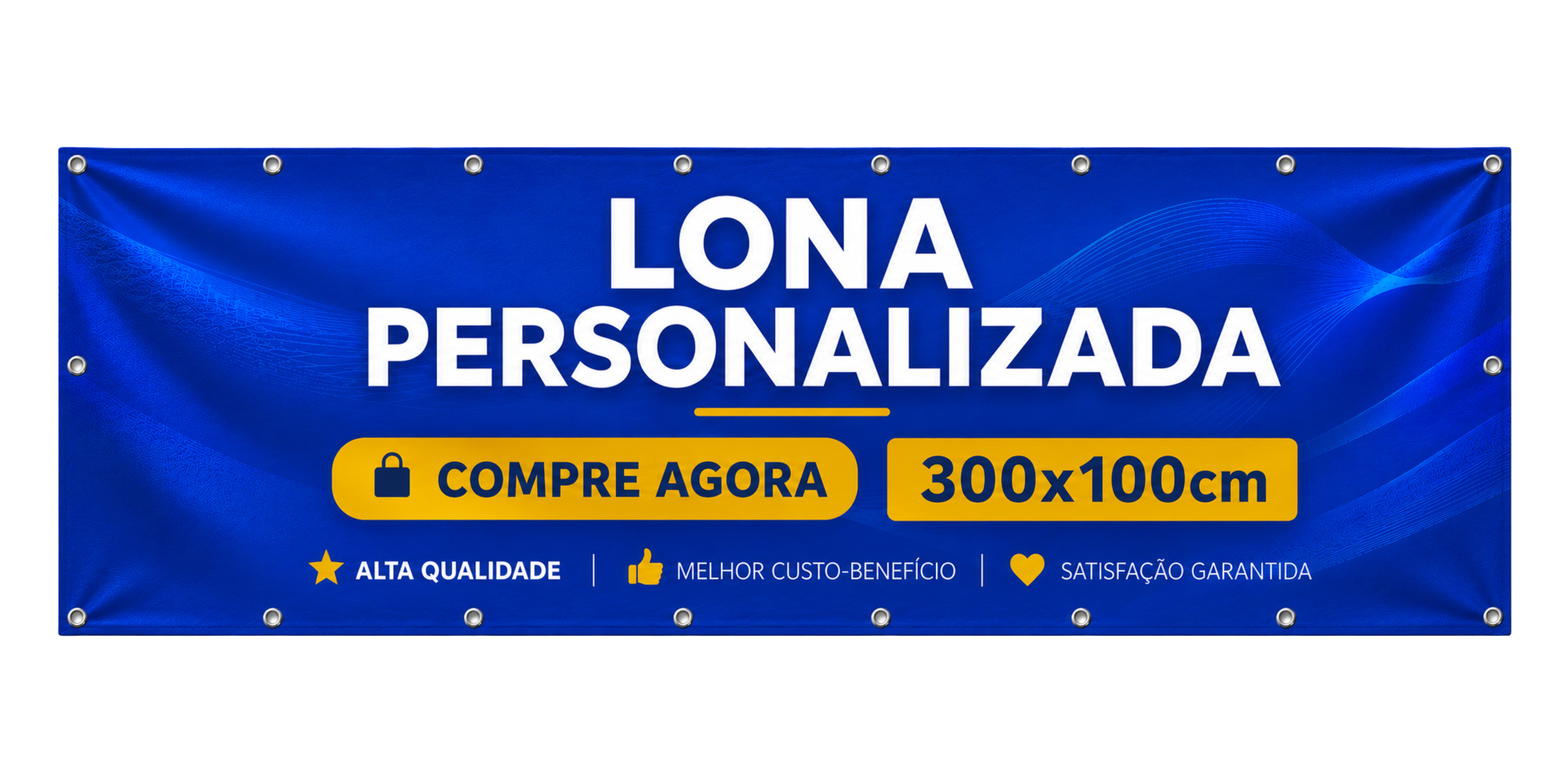 Lona Com Ilhós Personalizada 300x100cm