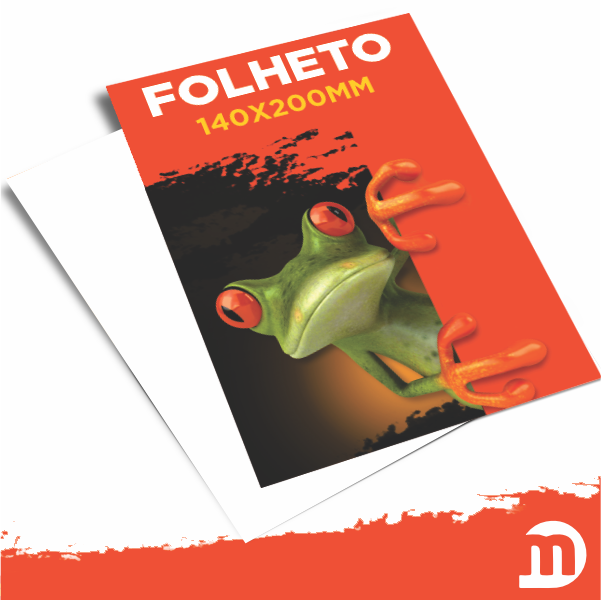 Folheto em Couché Brilho 90g 14X20CM / 4X0
