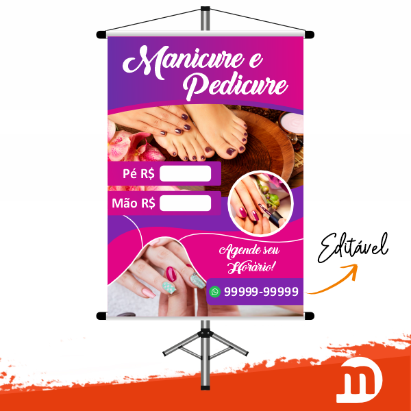 Banner Comercial MANICURE E PEDICURE