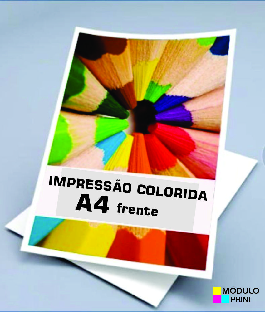 Impressão Colorida A4 frente (R$ 1,63 p/100 un. - sulfite 75)