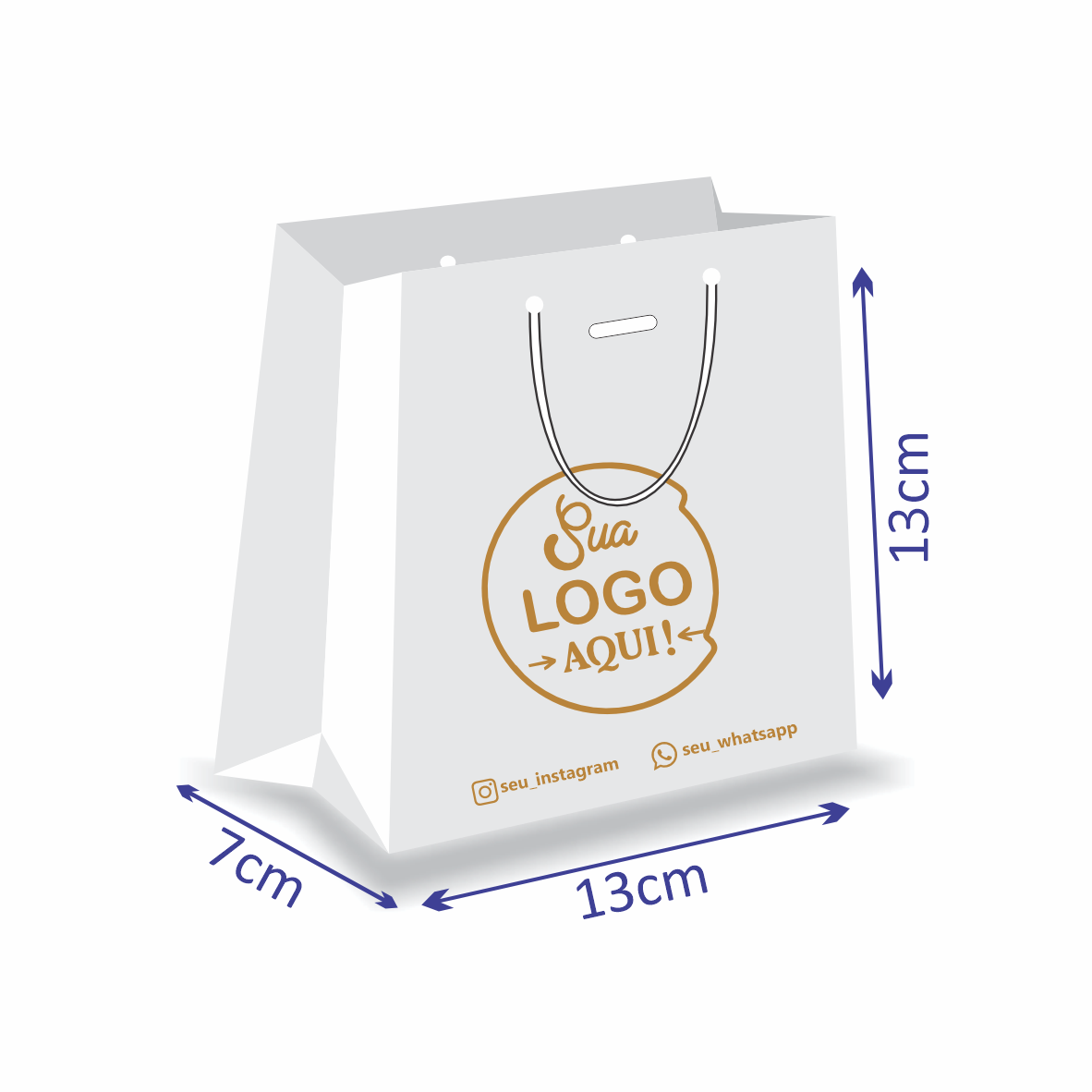 Sacola de Papel PP (13cm x 13cm)