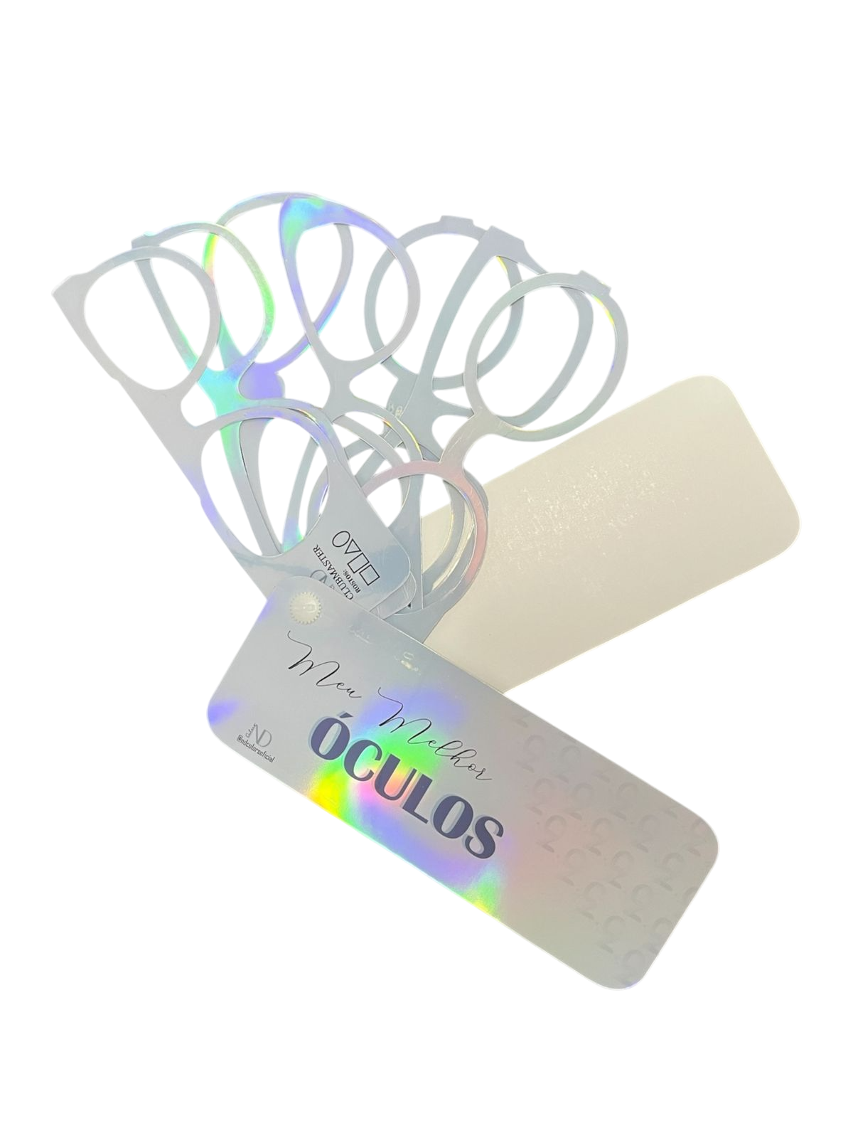 Gabarito de Óculos Prata Holográfico