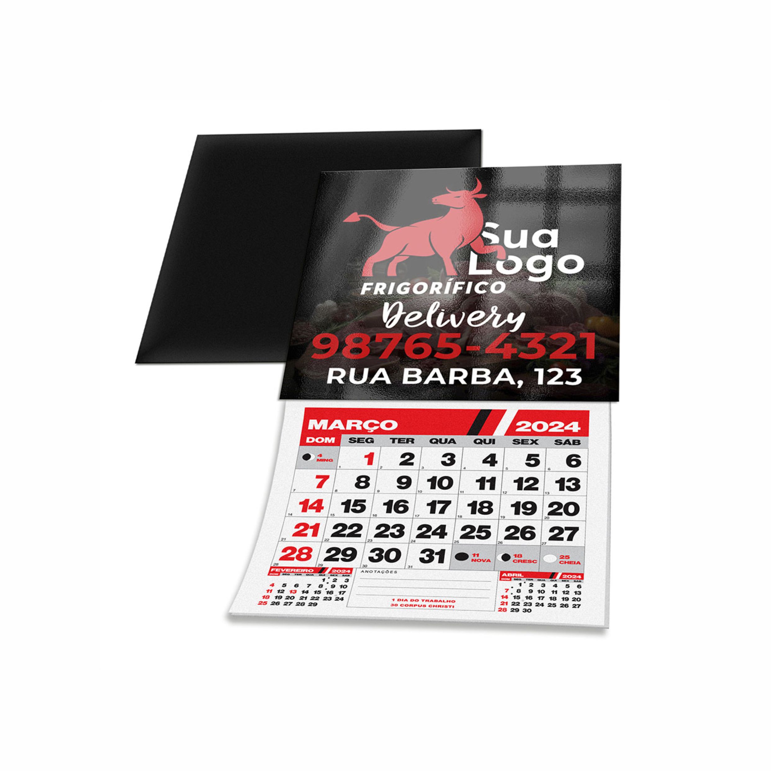 Ímãs de Geladeira com Calendário