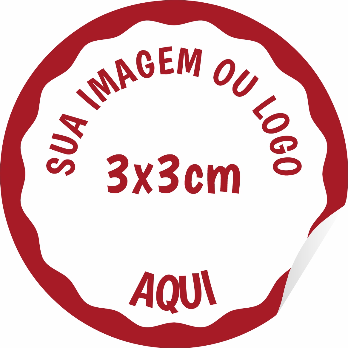 Adesivos 3x3cm em Vinil