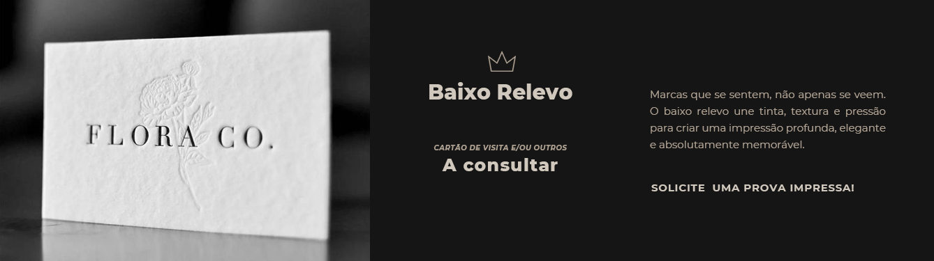 Cartão de visita Baixo Relevo