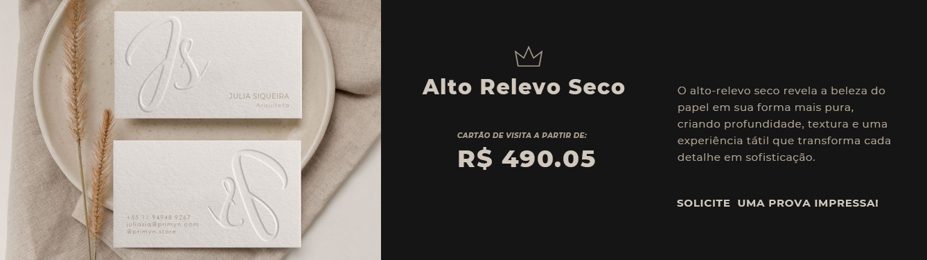 Cartão de visita alto relevo