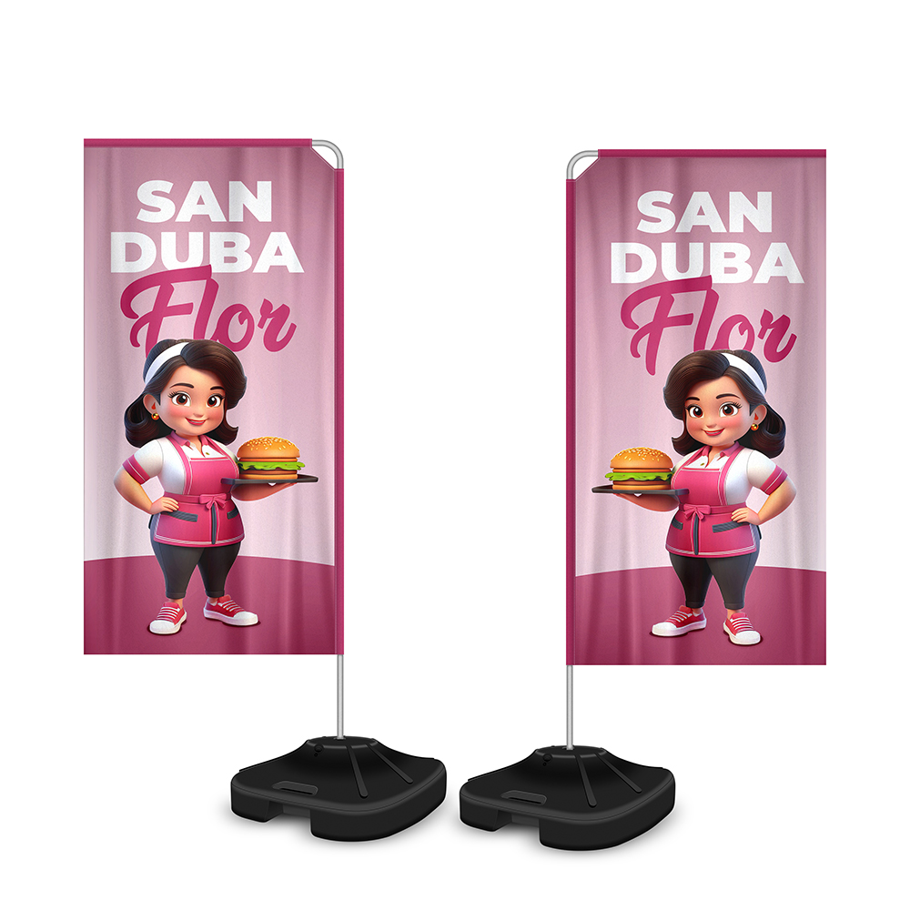 Wind Banner Retangular 1,80m Kit Completo