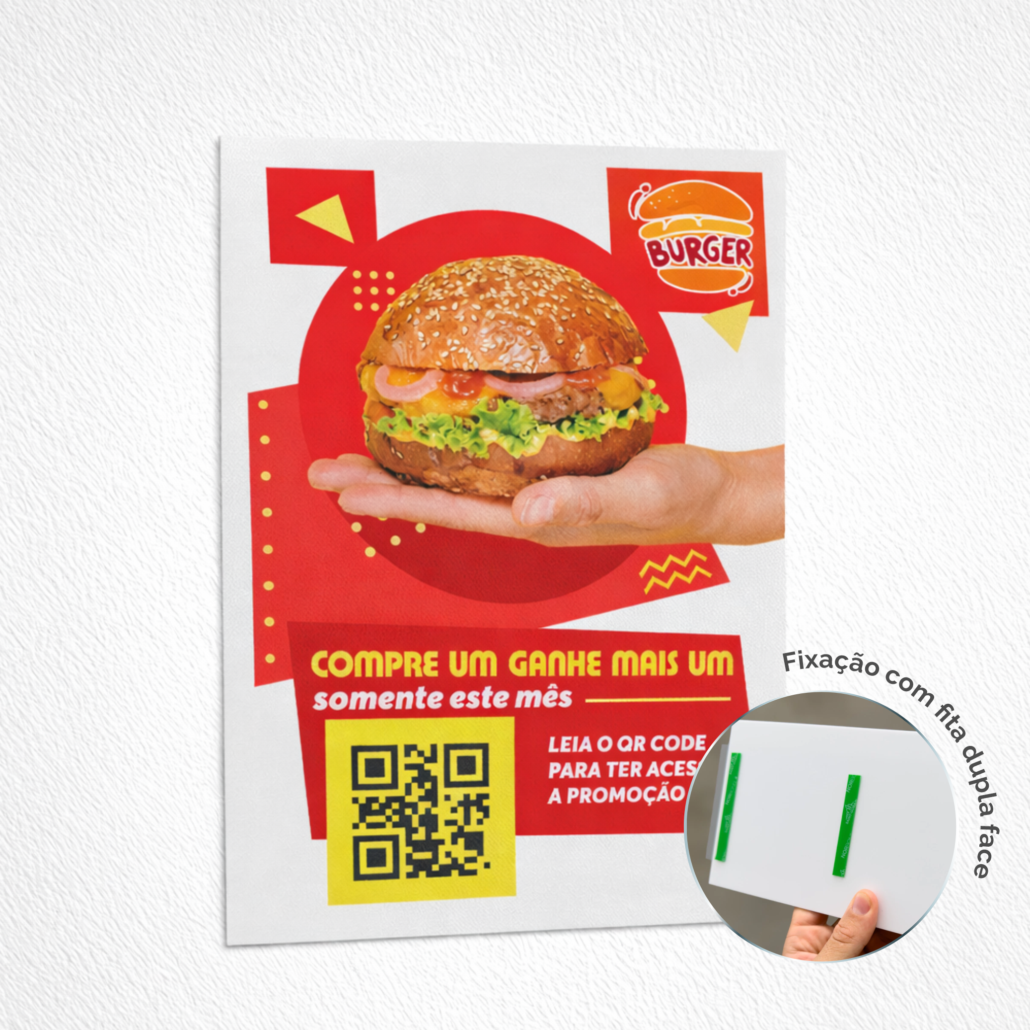 Placa Pix de Parede em Acrílico 2,4mm – QR Code Simples