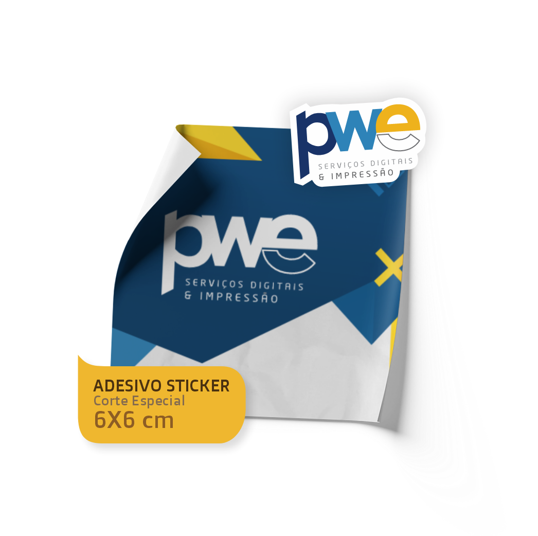 Adesivo Sticker - 6x6 cm - 12 unids por Folha