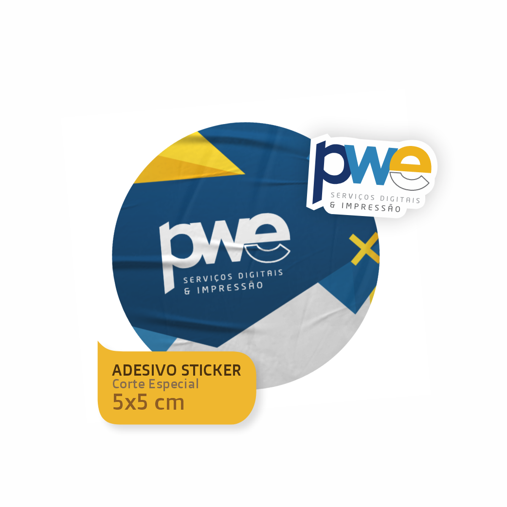Adesivo Sticker Corte Especial - 5x5 cm - 20 unids por Folha