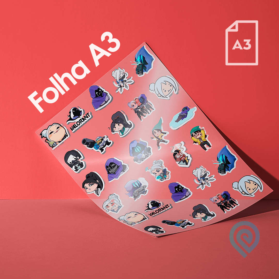 Cartela de Adesivos Transparente com Recorte - A3