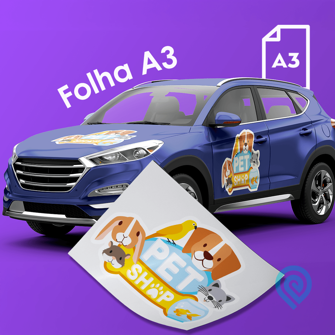 Cartela de Automotivo com Recorte - A3