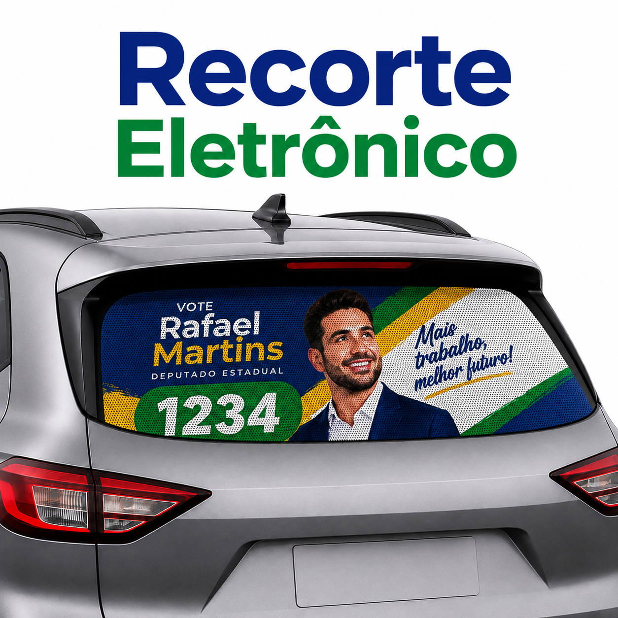 Adesivo Vidro Traseiro Eleições - 70x30cm