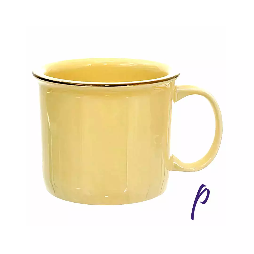 Caneca Perla - 240ml - Tipo Esmaltada (Borda Dourada)