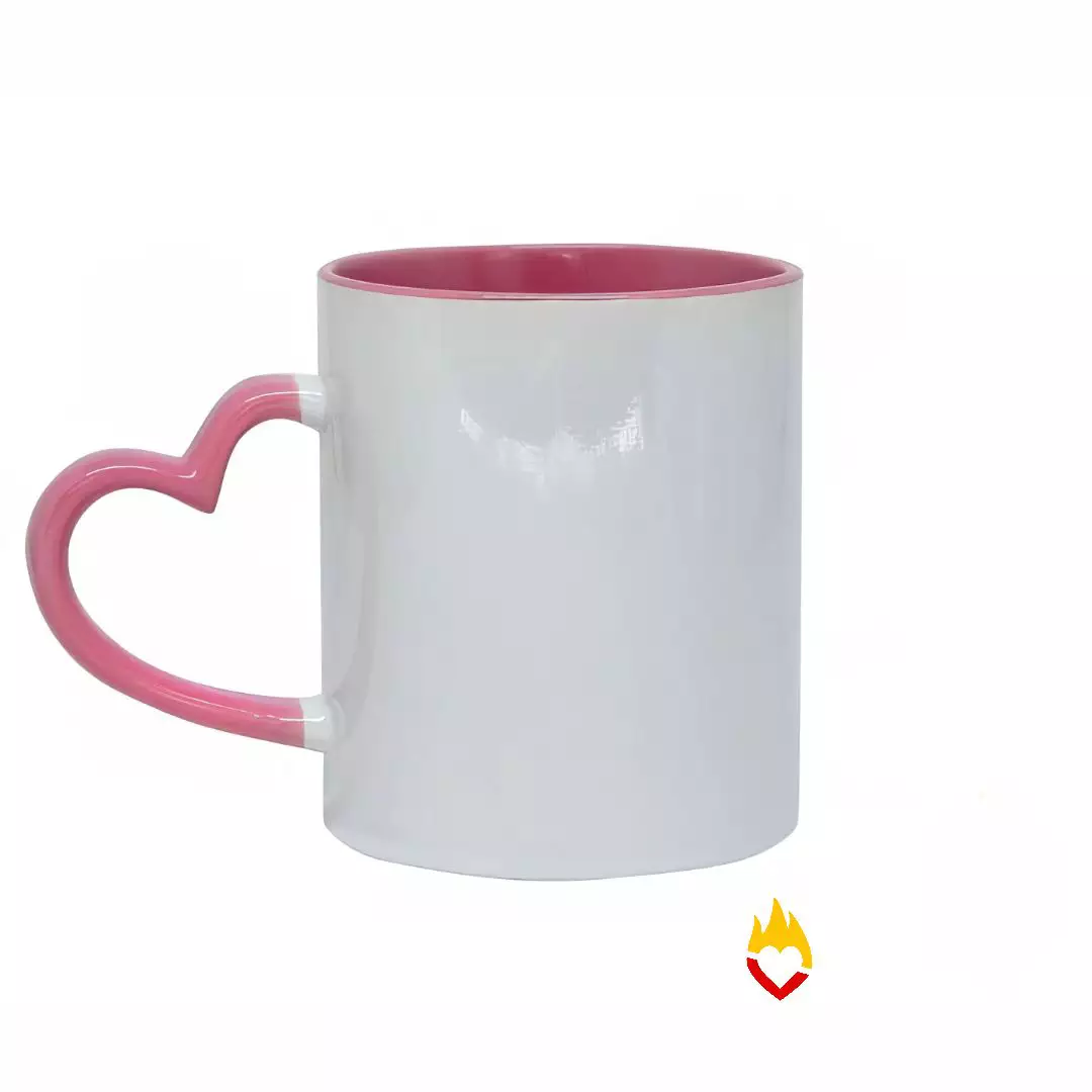 Caneca Alça Coração - Interior e Alça - 325 ml
