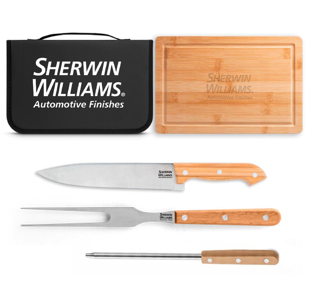 94107 - Kit churrasco com 3 utensílios em aço inox