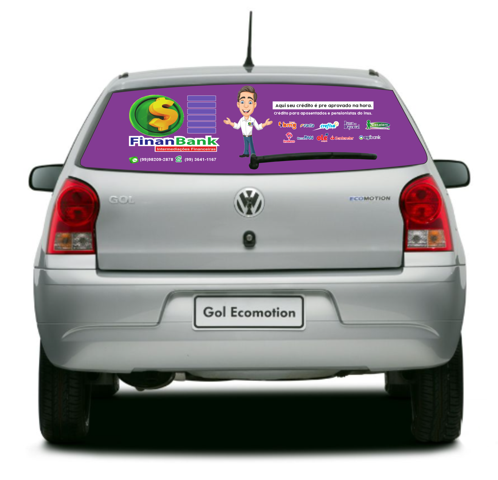 Adesivo perfurado traseiro para Gol g4 2006 à 2011