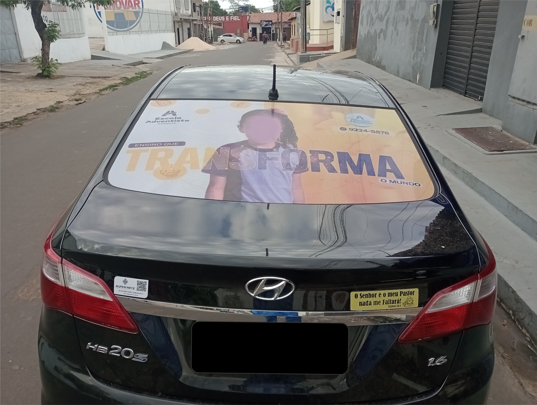 Adesivo perfurado traseiro para hb20 sedan 2013-2015