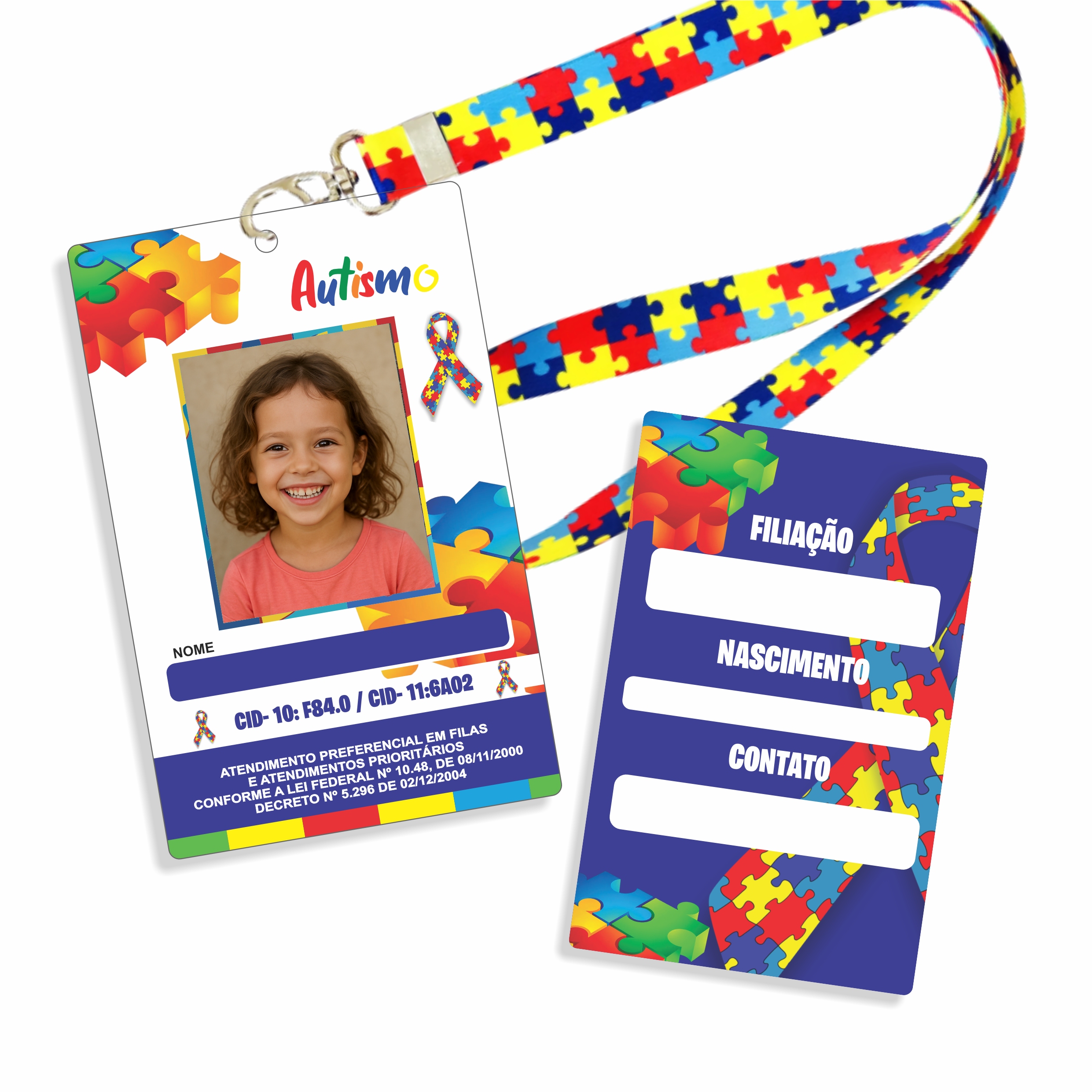 Crachá Autismo com cordão