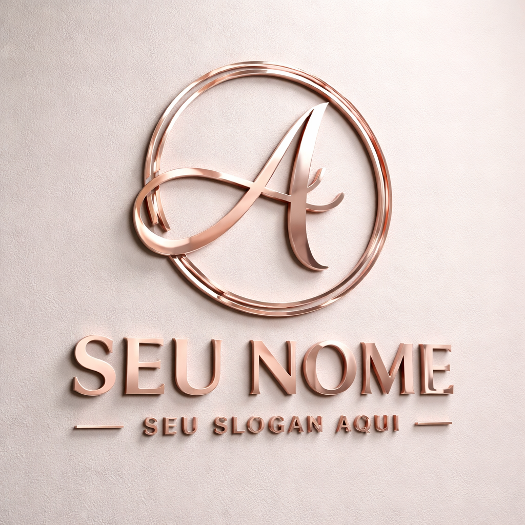 Logo de acrílico espelhado rosê gold