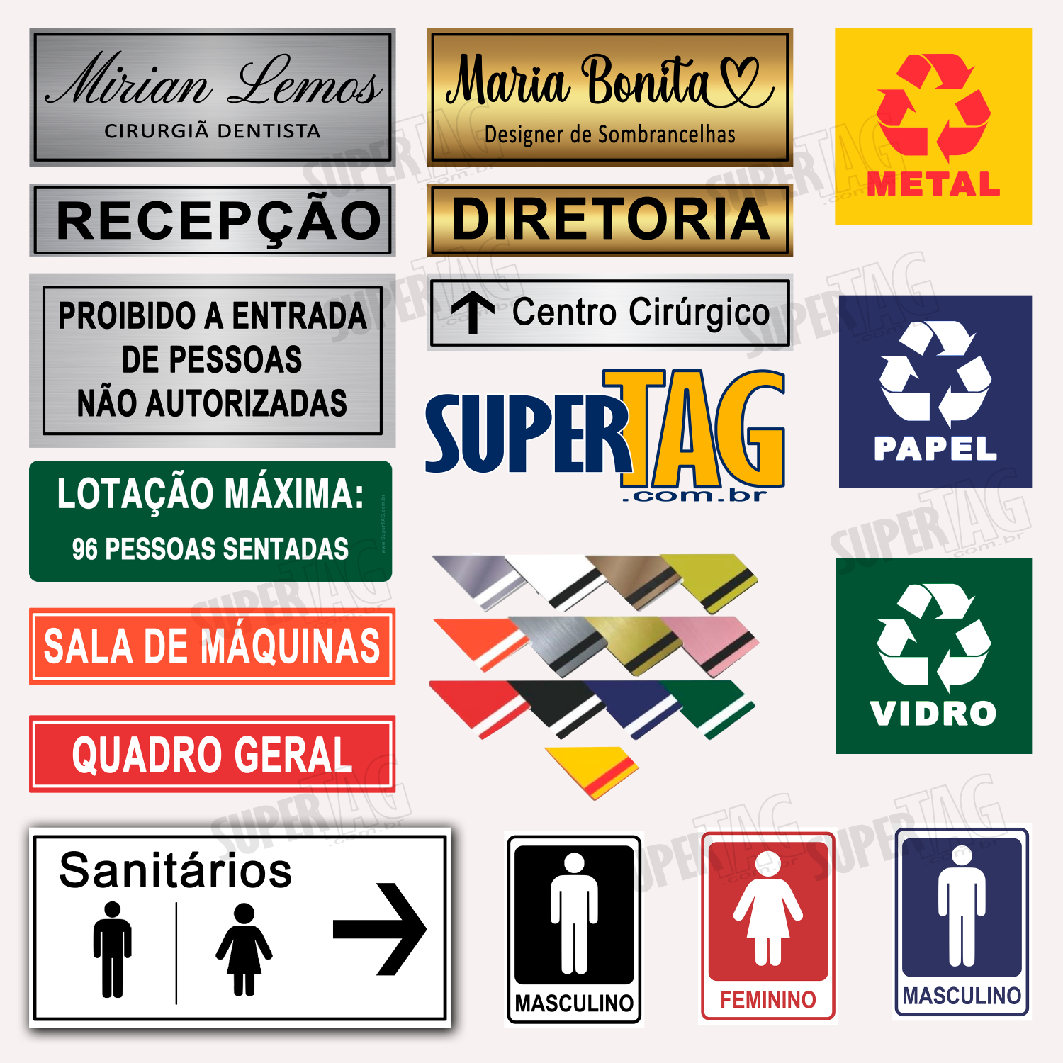 Placa Sinalização Interna ABS - Personalizada