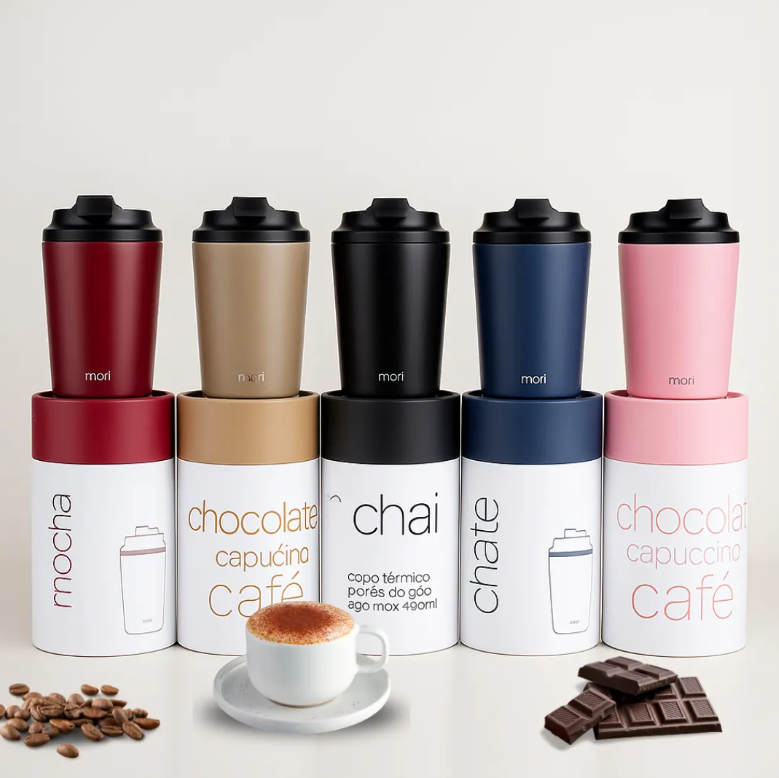 Copo Térmico Inox Coffee Mori - 240 ML - Com Tampa - MR1349