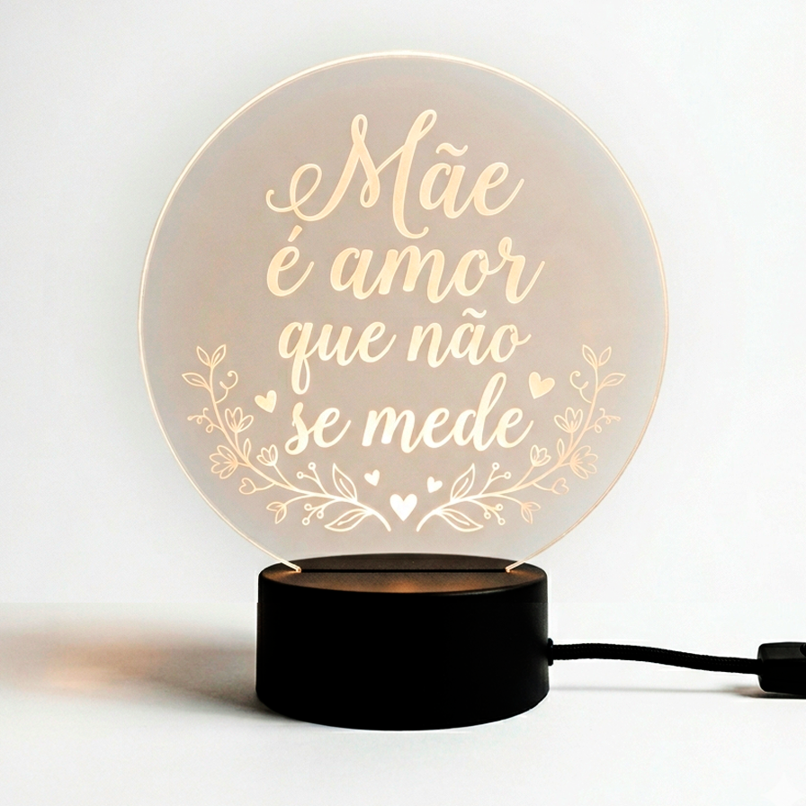 Luminária de Acrílico com Iluminação LED - Personalizada