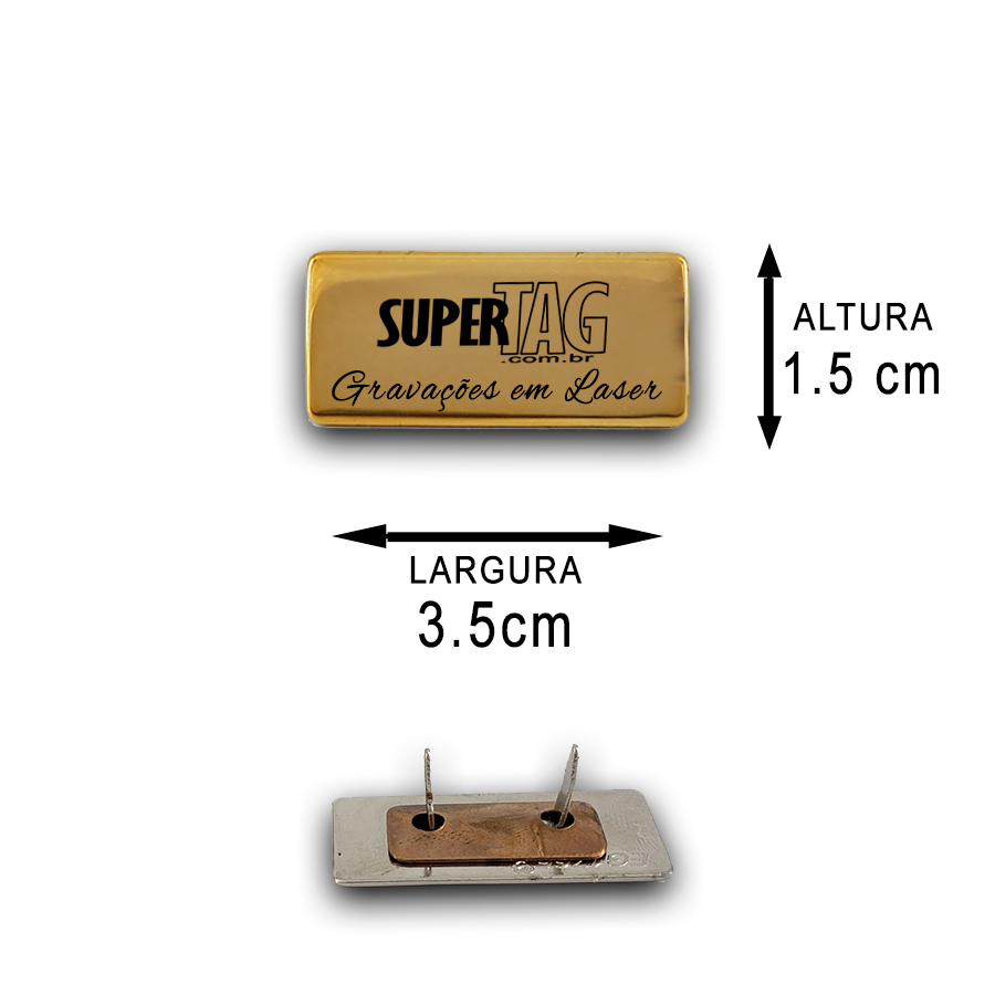 Plaquinha Etiqueta de Metal - 3,5 x 1,5 cm - Personalizada