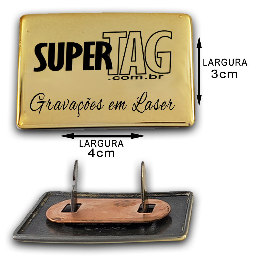 Etiqueta Plaquinha de Metal - 4 x 3 cm - Personalizada