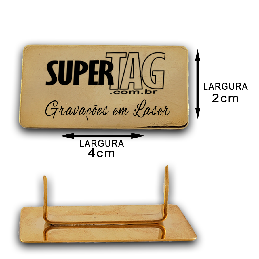 Etiqueta Plaquinha de Metal - 4x2 cm - Personalizada