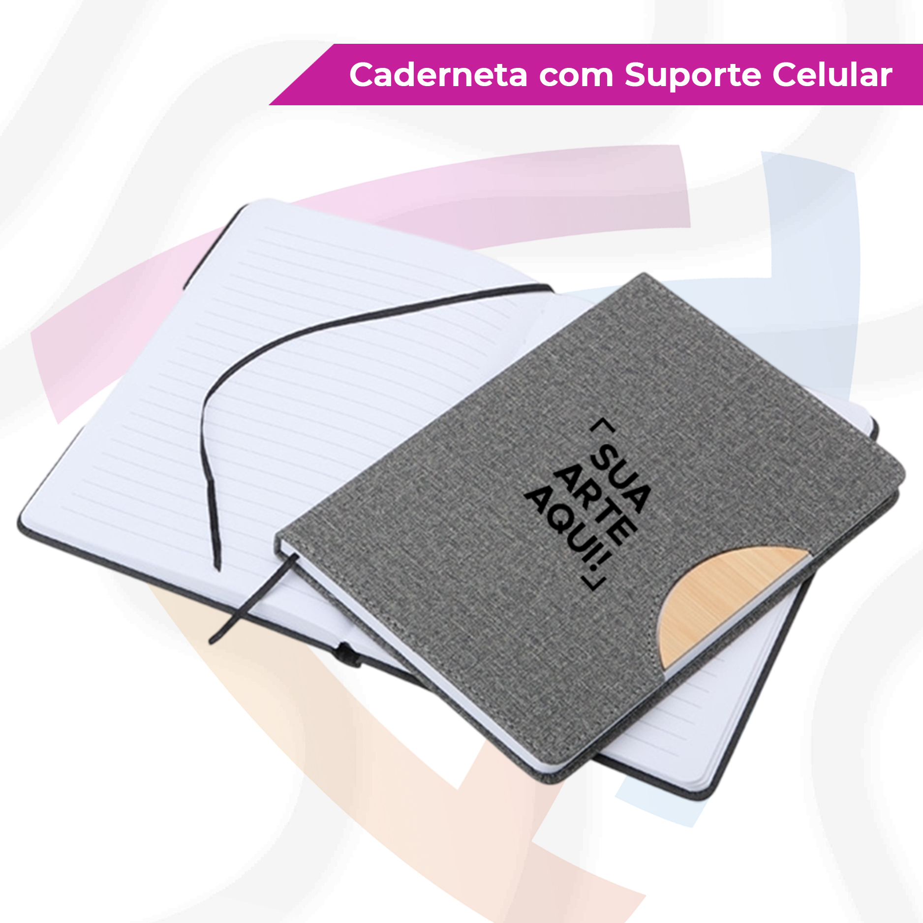 Caderno A5 com Suporte para Celular