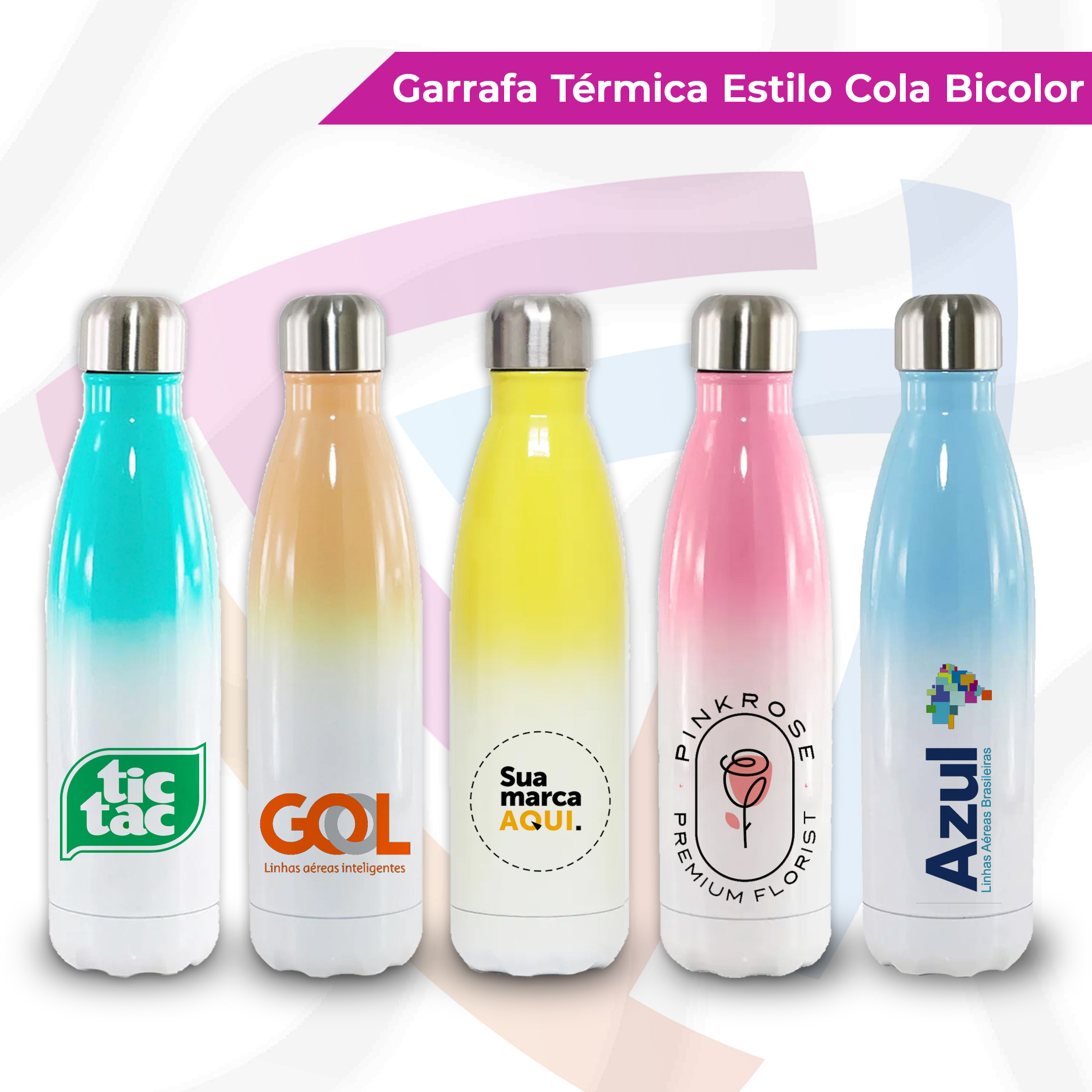 Garrafa Térmica Estilo Cola Bicolor