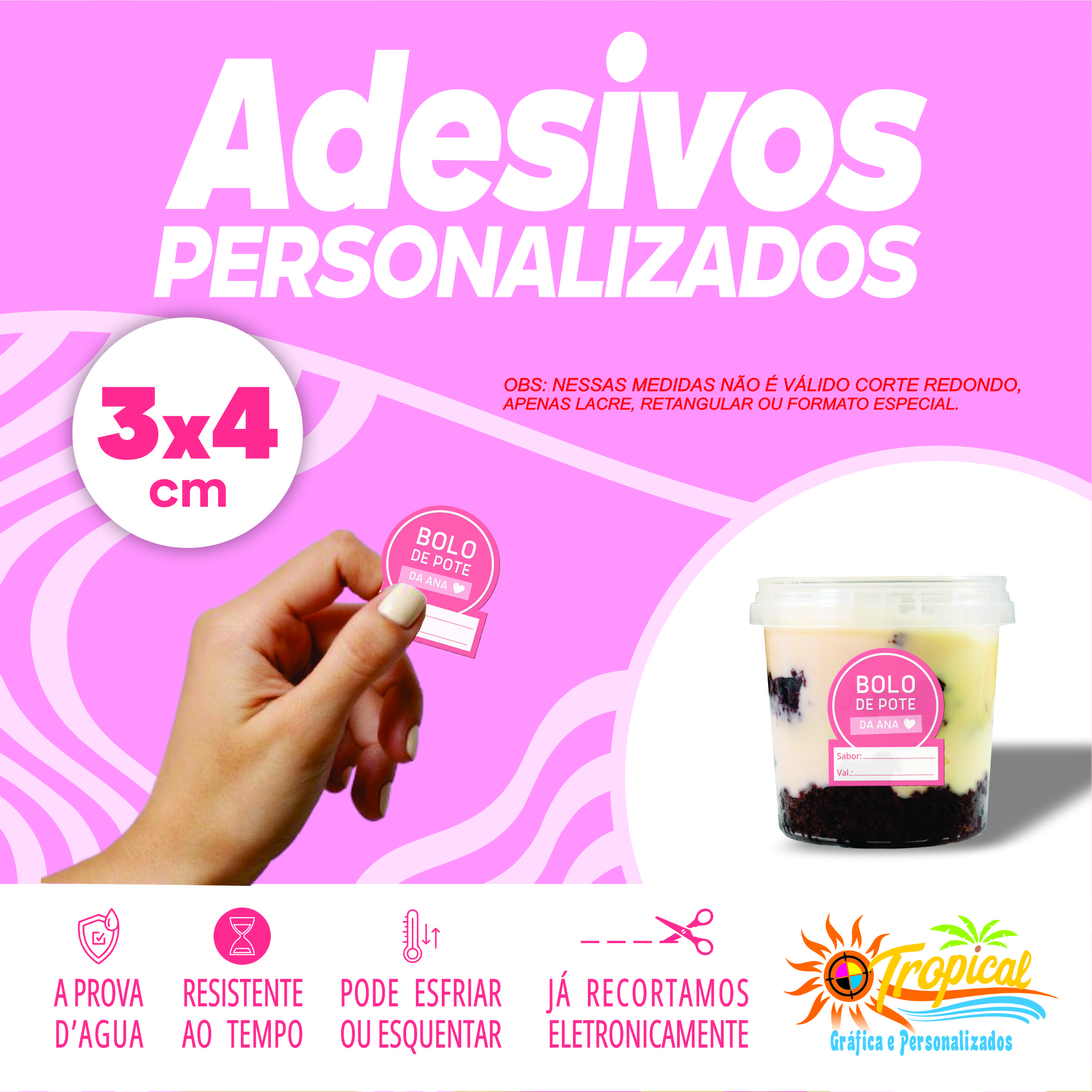 Adesivo Data e sabor 3x4